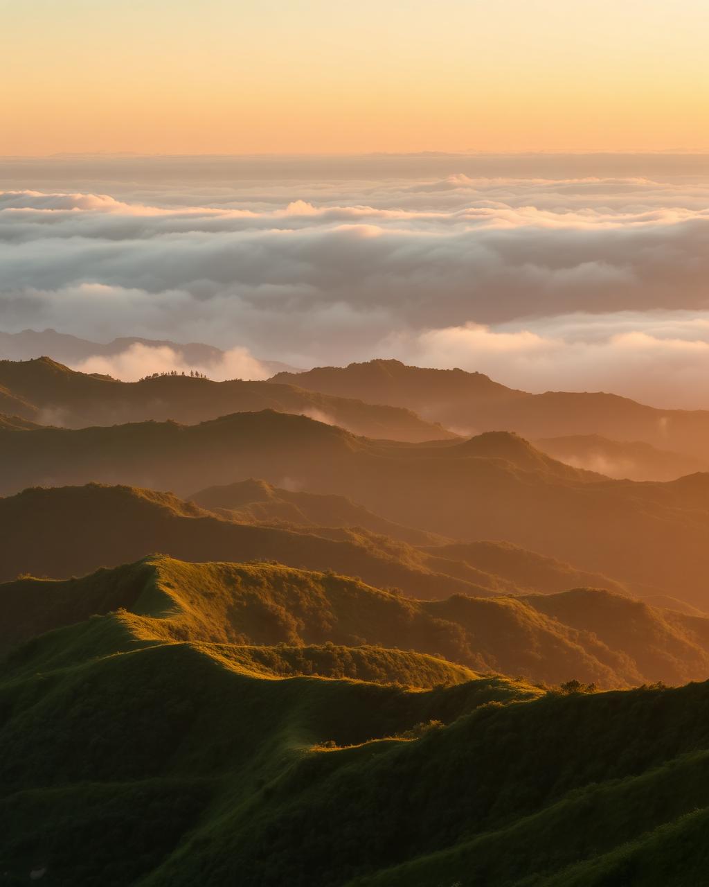 Mountain landscape at sunrise